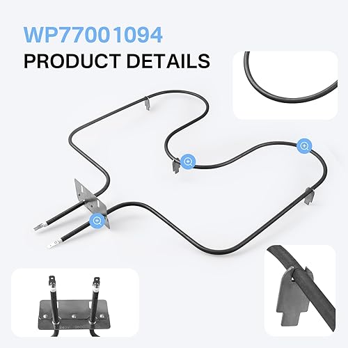 Miniatura 4 de Elemento de horno para hornear se adapta a Amana Whirlpool ARR630 ART6110 77001094 WP77001094 CH5910 Reemplazo del elemento calefactor del horno