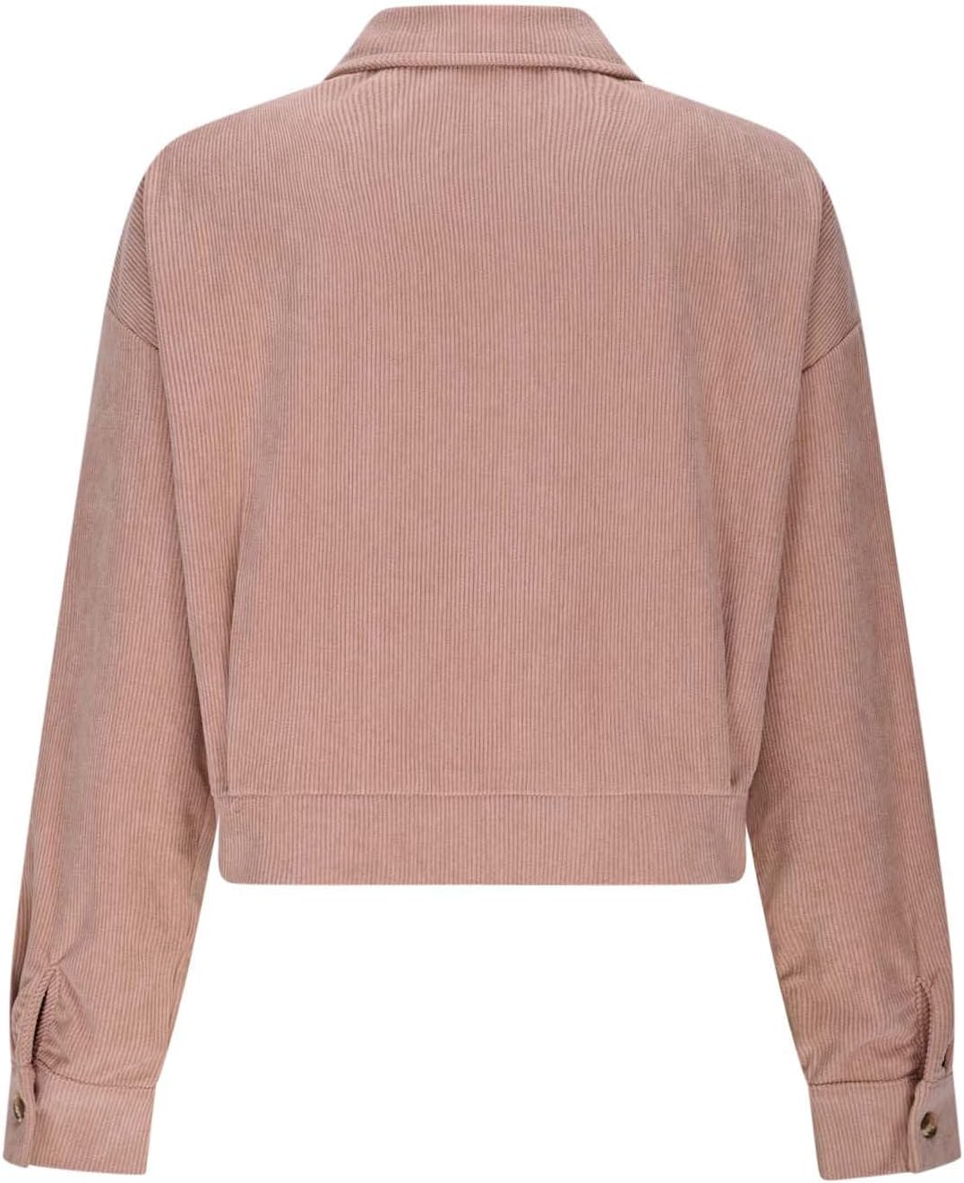 Crop Corduroy Jackets Women Pocket Fashion Shirt Casual Fall Outfits