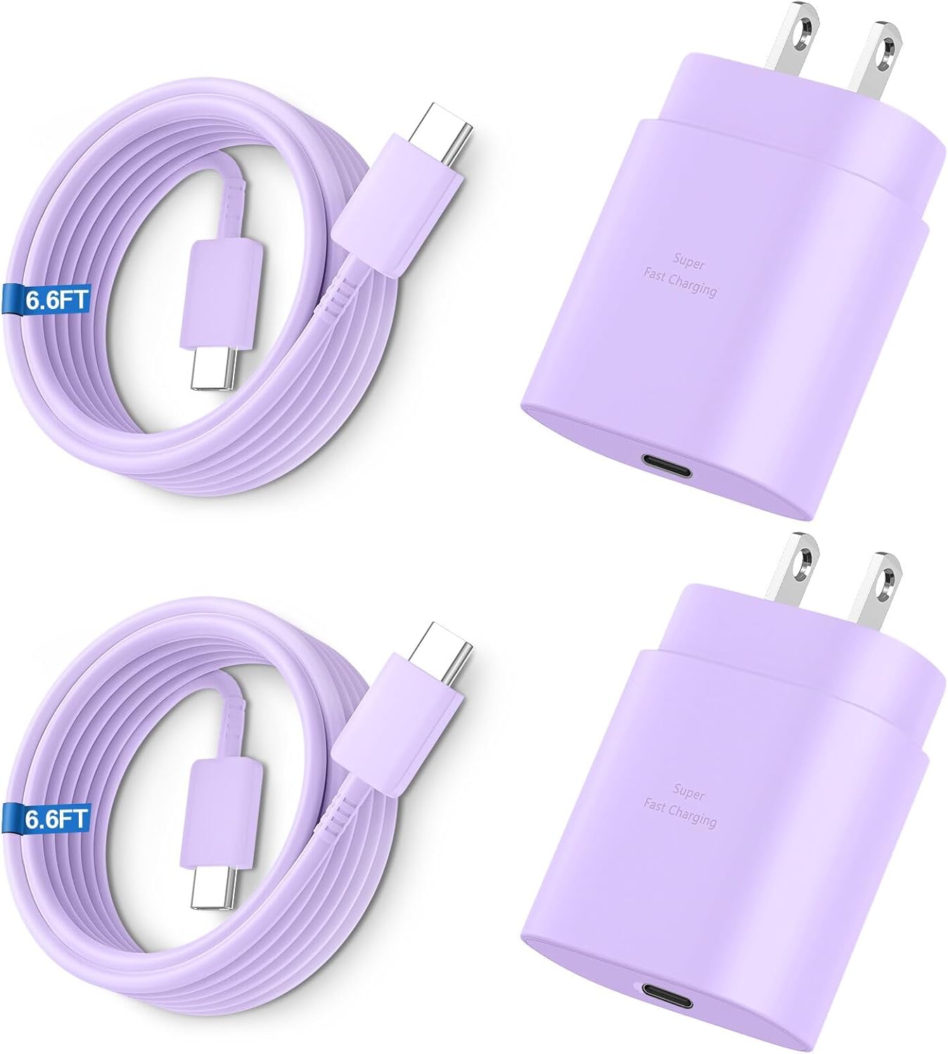 Super Fast Charger Type C, 25W USB C Wall Charger Fast Charging for Samsung Galaxy S26 Ultra/S26/S26+/S25 Ultra/S25/24 Ultra/S24/S23 Ultra/S22 Ultra with 6.6FT Long Android Type C Charger Cable 2Pack