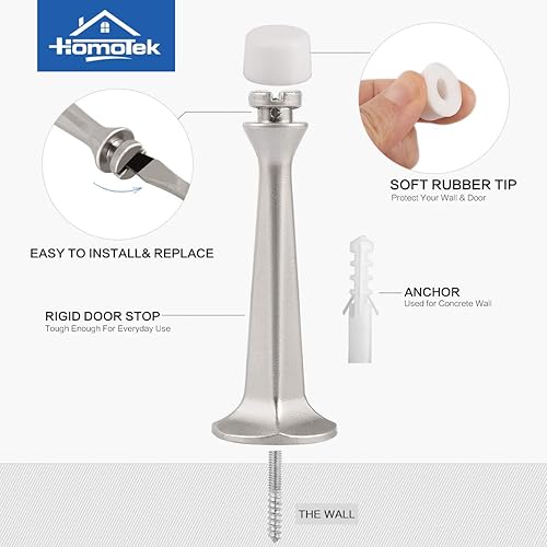 Miniatura 2 de HOMOTEK - Topes de puerta rígidos sólidos resistentes