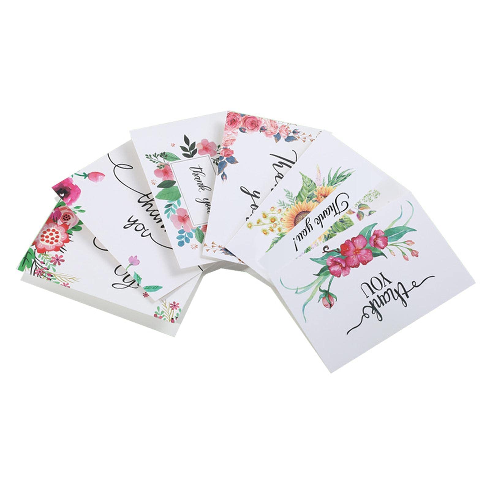 30er Pack Dankeskarten Mit Blumen-Design – Leer Innen, Für Hochzeiten, Geburtstage, Lehrer, Freunde & Business