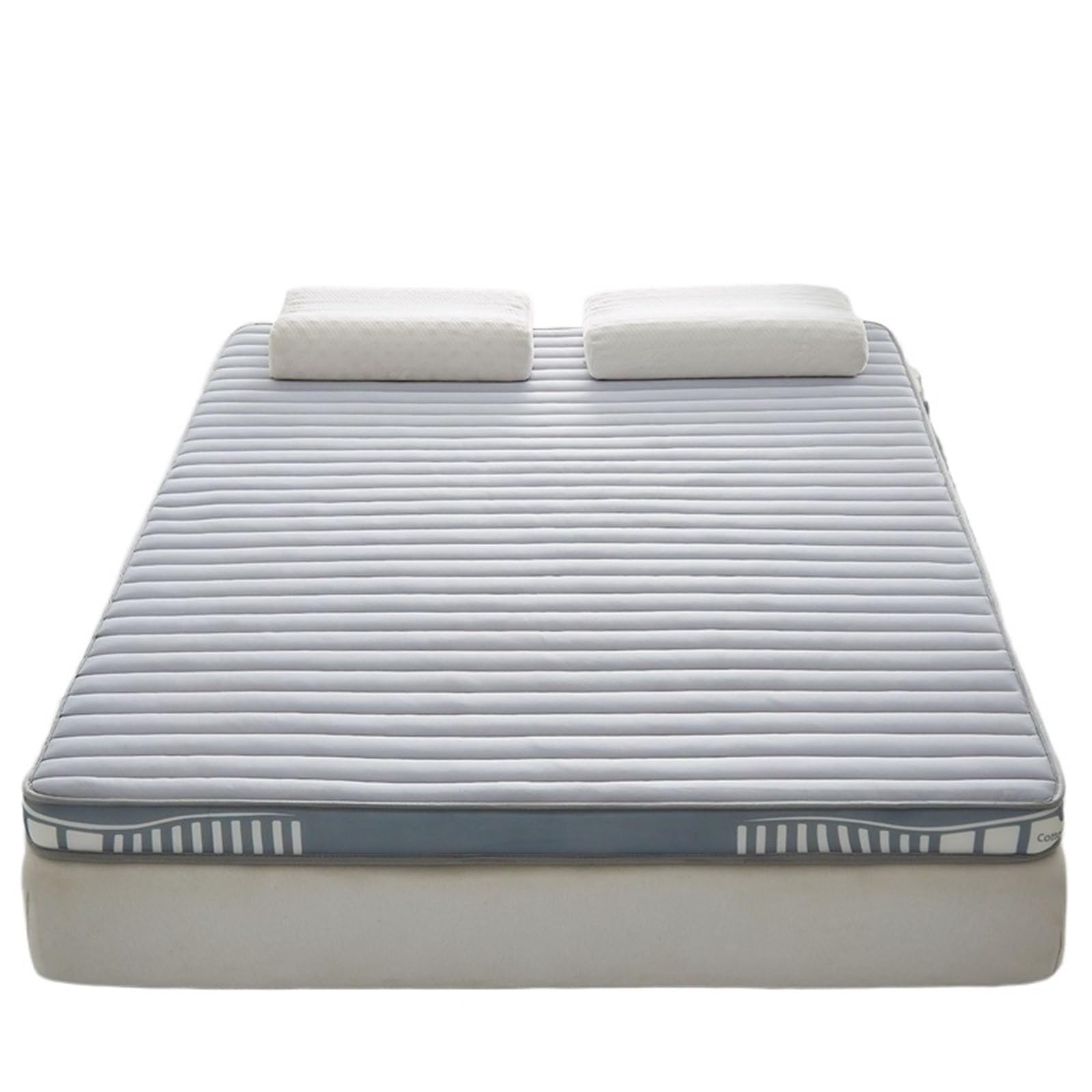 Mattress Topper Latex Thickened Topper Knitted Fabric Floor Mattress(Dark Khaki,90x190cm(35x75in),7cm thickness)