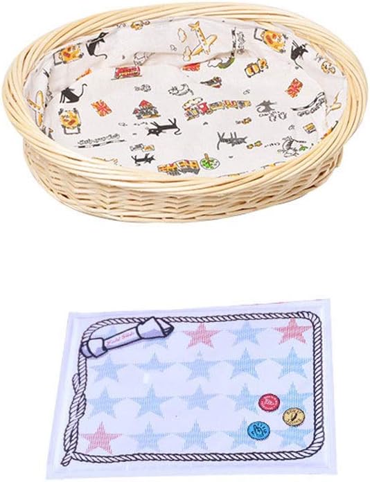 Summer Kennel Cat Nest Small Dog Straw Dog House Resistant to Natural Materials Non-toxic Environmentally Friendly Pet Nest Cool Mat Ice Pad Can Choose Pet Supplies (A Medium)