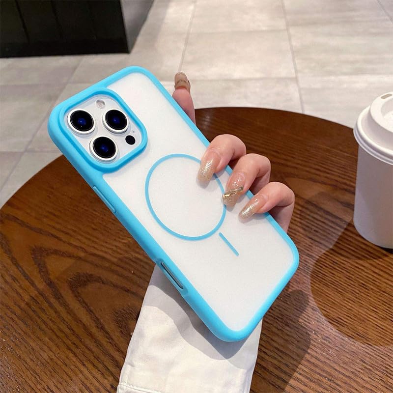 Image of ZR018 for iPhone 16 Pro Back Case Cover | Soft Matte | Slim Fit | Camera Protection | Shockproof TPU Case - Blue