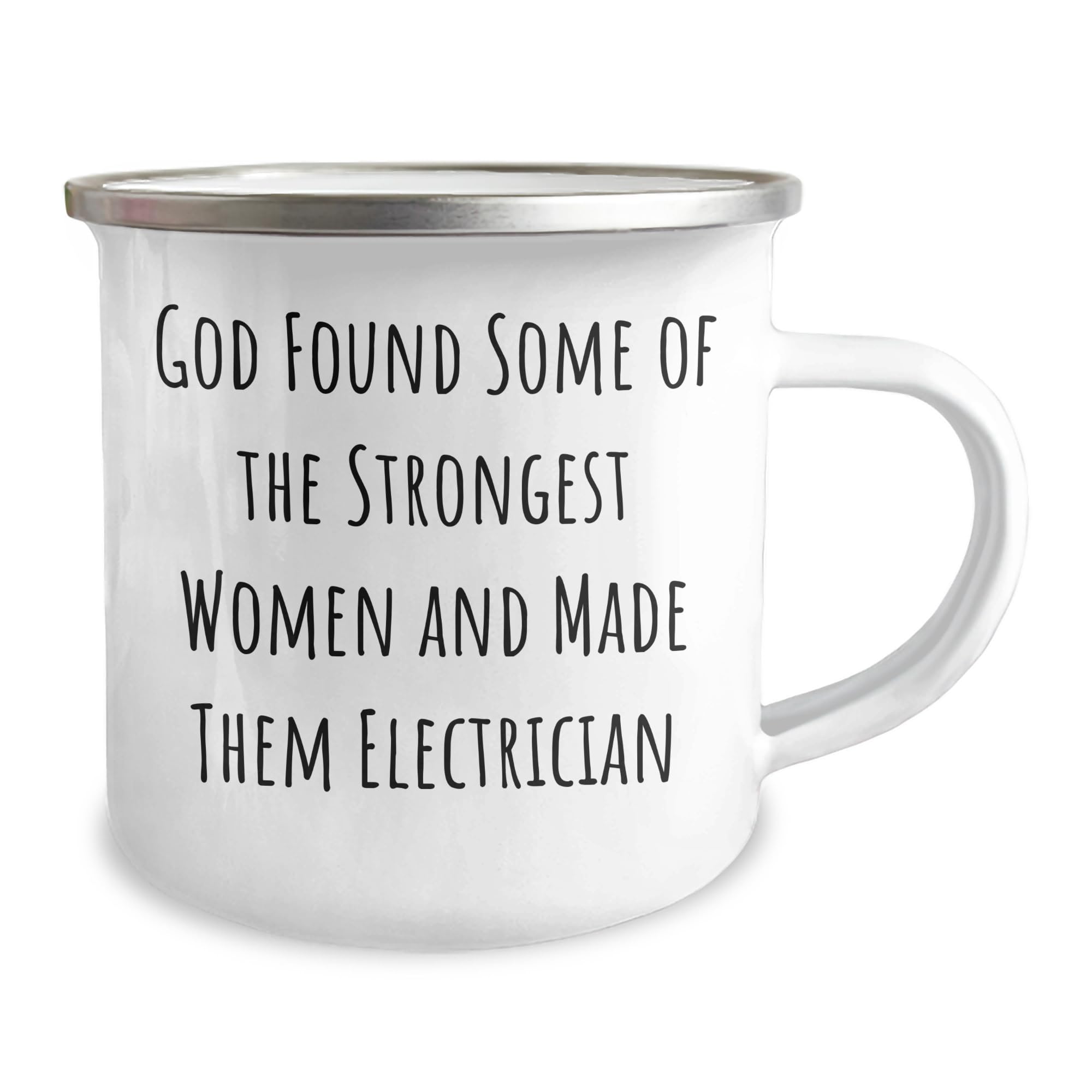 Electrician Humor Gifts for Men Funny Quote Enamel Camping Mug from Friends to Electrician, Unique Christmas Unique Gifts for Electricians, Electrician Appreciation Mug