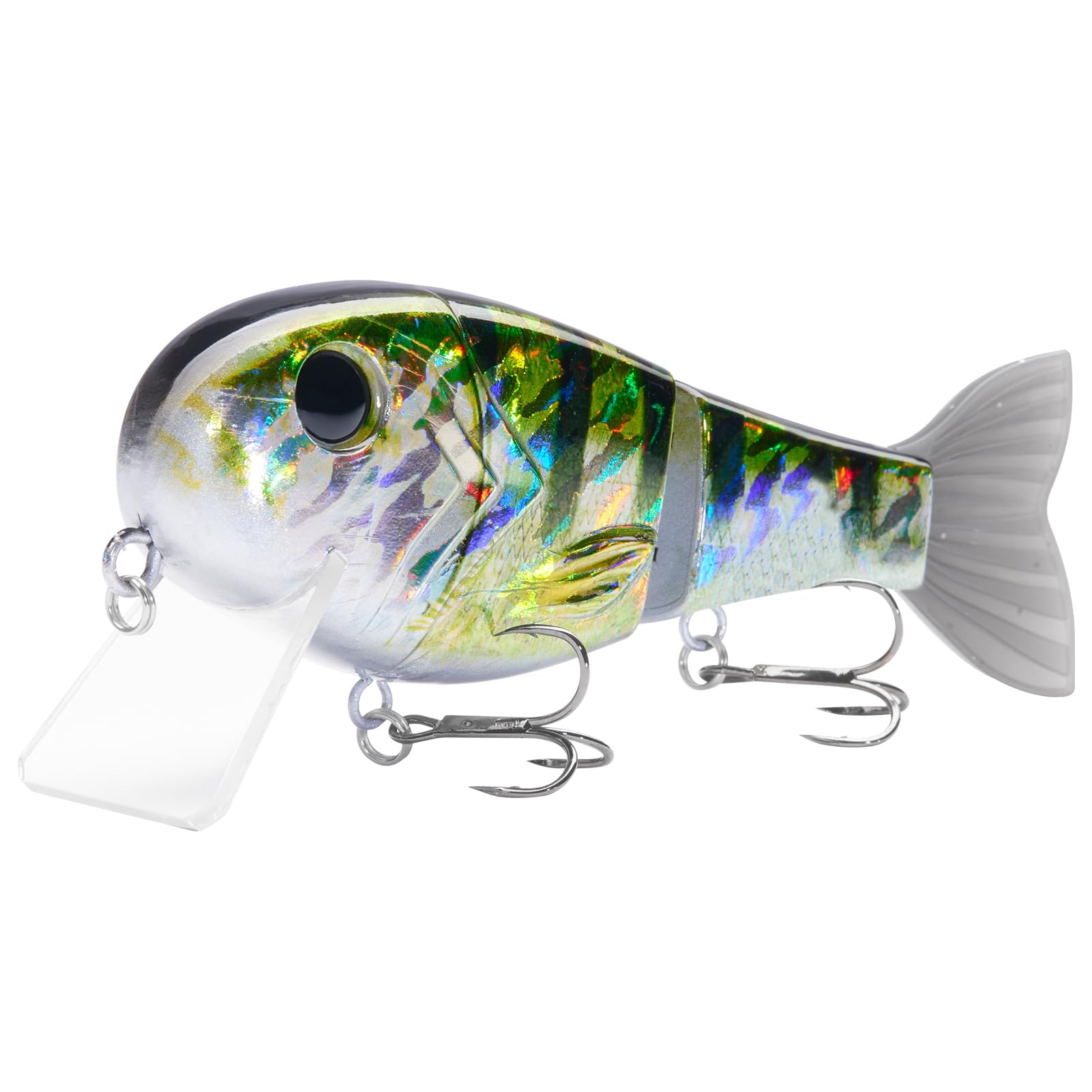BASSROCK Topwater Fishing Lures for Bass Pike Salmon Floating Swimbait Jointed Crankbait Freshwater Saltwater 4.9in/1.76oz RK1001