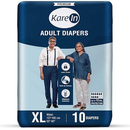 KareIn Premium Adult Diapers, Extra Large, 10 Count 165 Cm
