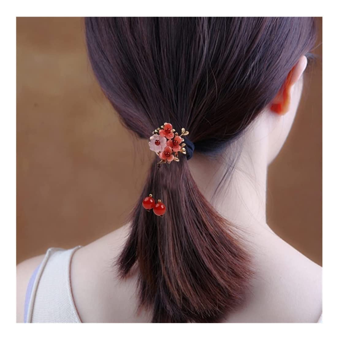 RUVOO Haargummi Scrunchies Pferdeschwanz-Haar-Ring-weibliche Kopfbedeckung-elastischer Kopf-Seil-Gummiband-Kopf-Blumen-Haar-Seil Haargummis Haarschmuck