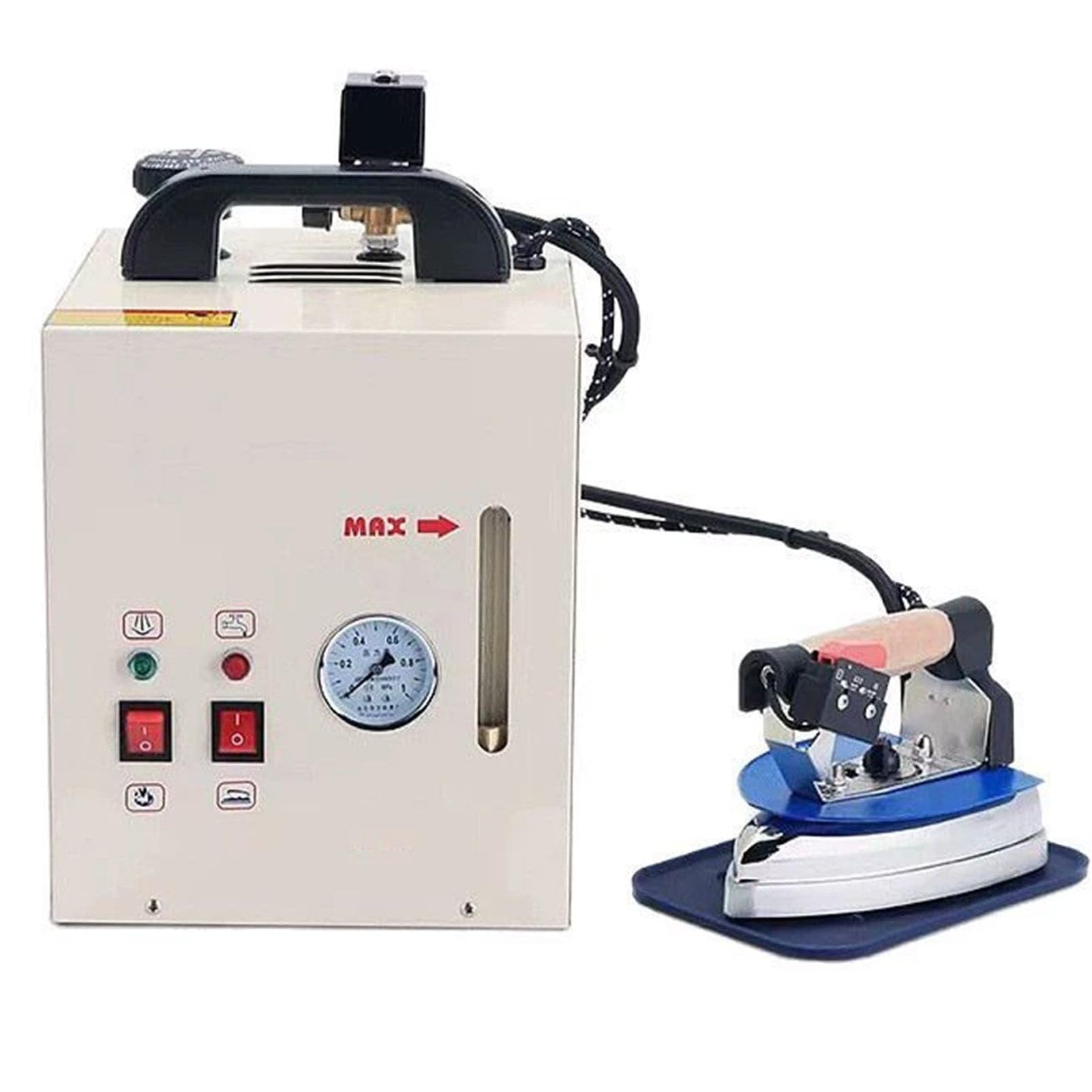 Stazione di Stiratura a Vapore Industriale, Ferro da Stiro Elettrico Commerciale con Caldaia da 1600 W, Ferro da Stiro a Vapore da 900 W, vaporizzatore per Indumenti da 4 Litri per Negozi di