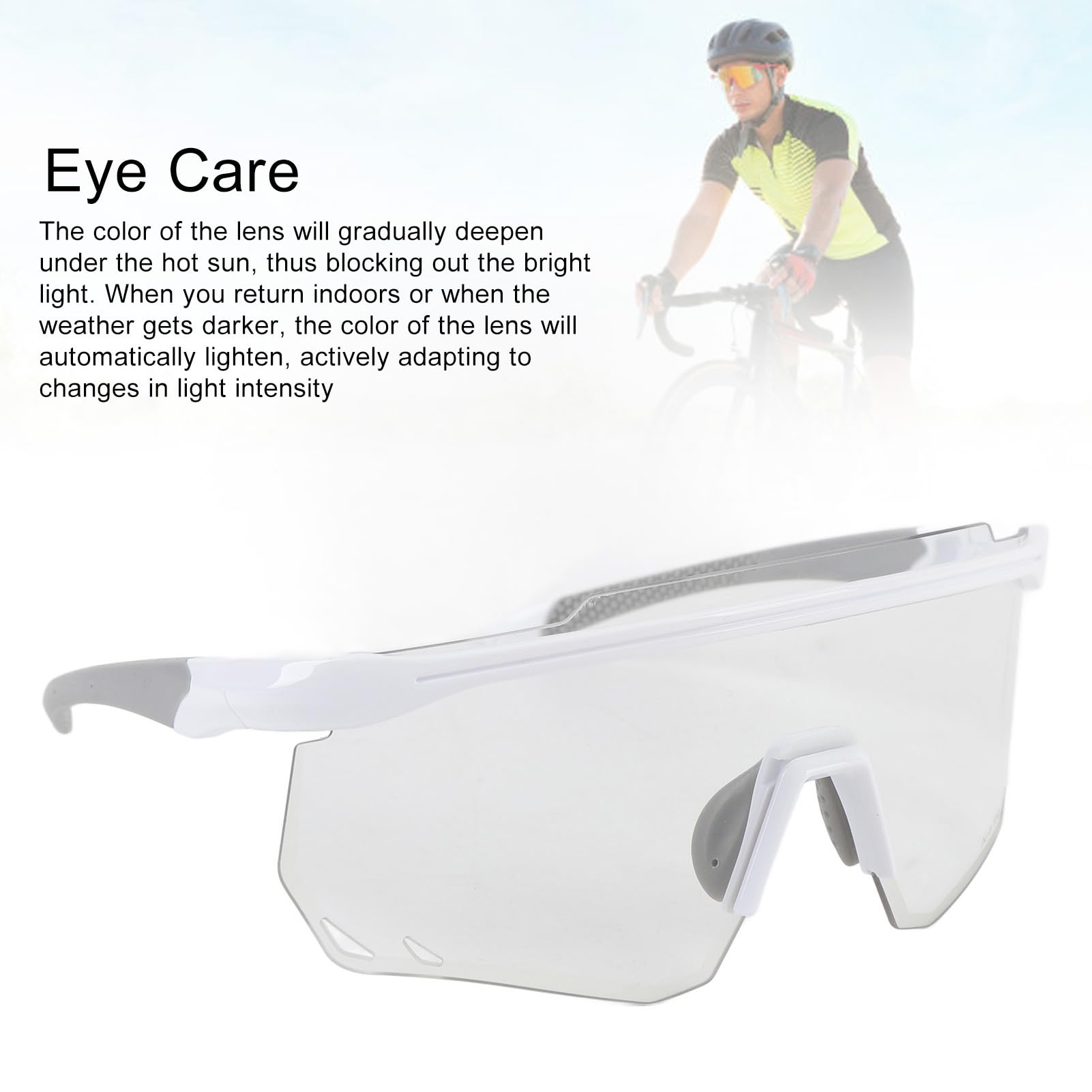Ejoyous Occhiali da Ciclismo Fotocromatici TR90 Telaio Occhiali da Sole da Bici con Lenti in PC Antiappannamento Antivento Nasello Regolabile per Uomo Donna Ciclismo Corsa Guida Pesca Escursionismo