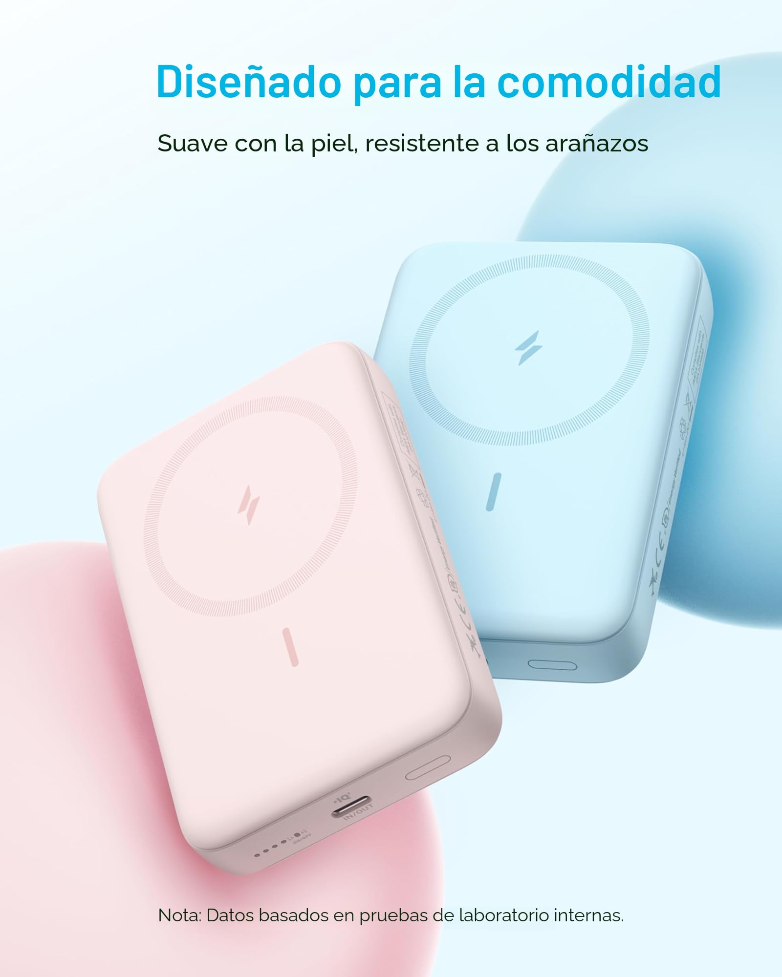 Anker Zolo Power Bank magsafe, Cargador portátil inalámbrico de 10 000 mAh con Carga rápida máxima de 30 W, batería Agradable al Tacto, para iPhone 17/16/15 Series, AirPods y más.