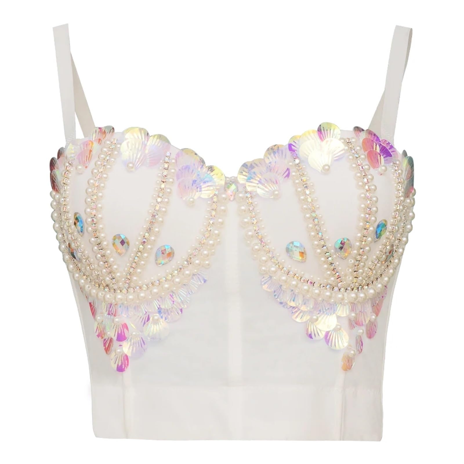 Bustino da donna con paillettes e strass