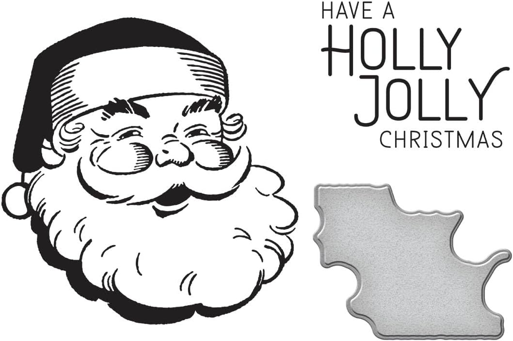 Spellbinders Holly Jolly Santa Press Plate, Metal