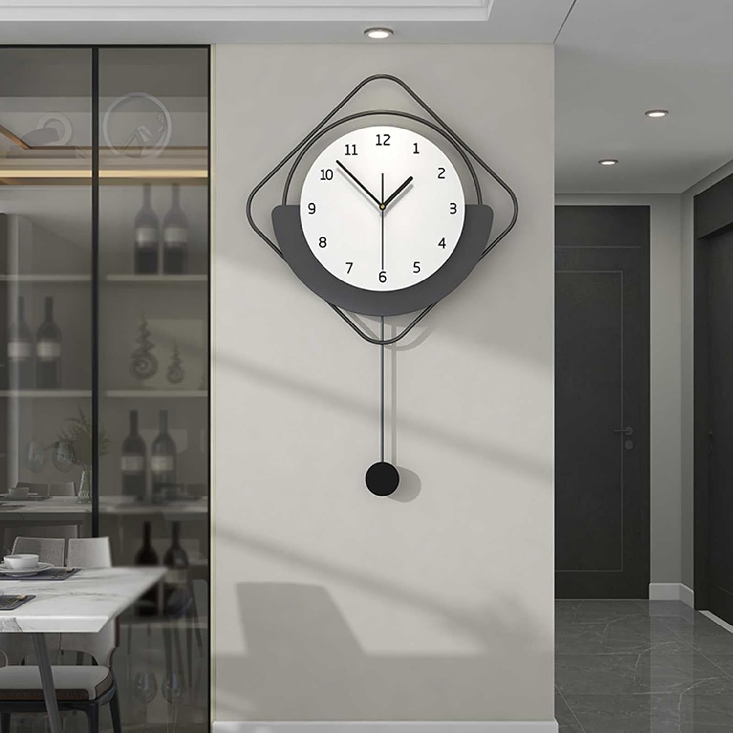 Reloj De Pared, Reloj De Pared Decorativo Y Creativo con Marco De Metal Y Esfera De MDF, Funciona con Pilas, Silencioso, Adecuado para La Decoración De La Pared De La Sala De Estar.