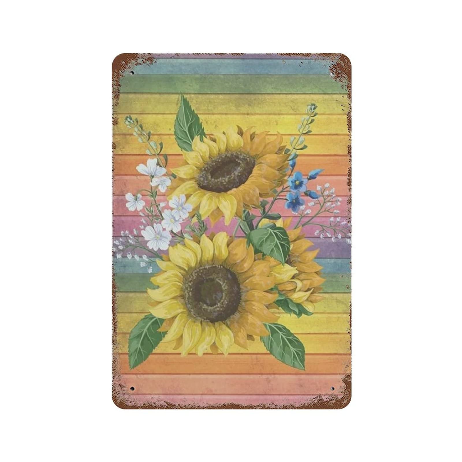 AOOEDM Sunflower Bouquet Vintage Tin Sign Metal Tin Signs for Man Cave Funny Art Wall Plaque
