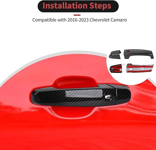 Miniatura 4 de CheroCar Compatible con la manija exterior de la puerta de Camaro, accesorios de decoración exterior compatibles con Chevrolet Camaro 2016-2023,