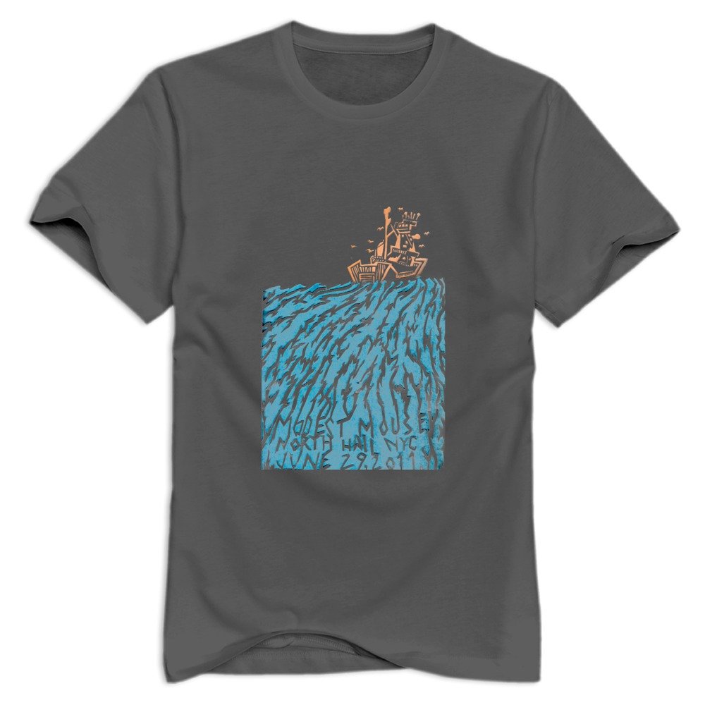 Hoxsin Men's Modest Mouse Logo Retro Casual T-shirt DeepHeather US Size XXL