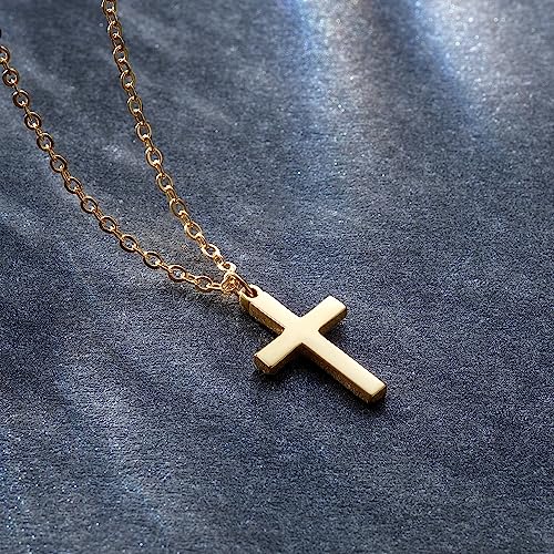 Cossa 14K Gold Cross Necklace for Women 14K Gold Necklace Cross Dainty Small Pendant Necklaces for Faith And Love4