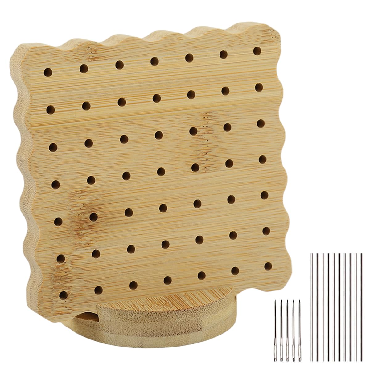 HASTHIP® Crochet Blocking Board with Pins, 4" Blocking Board for Crocheting Knitting, Bamboo Granny Square Blocking Boards for Crochet Projects, Wooden Crocheting Gifts for Crocheters-image-0