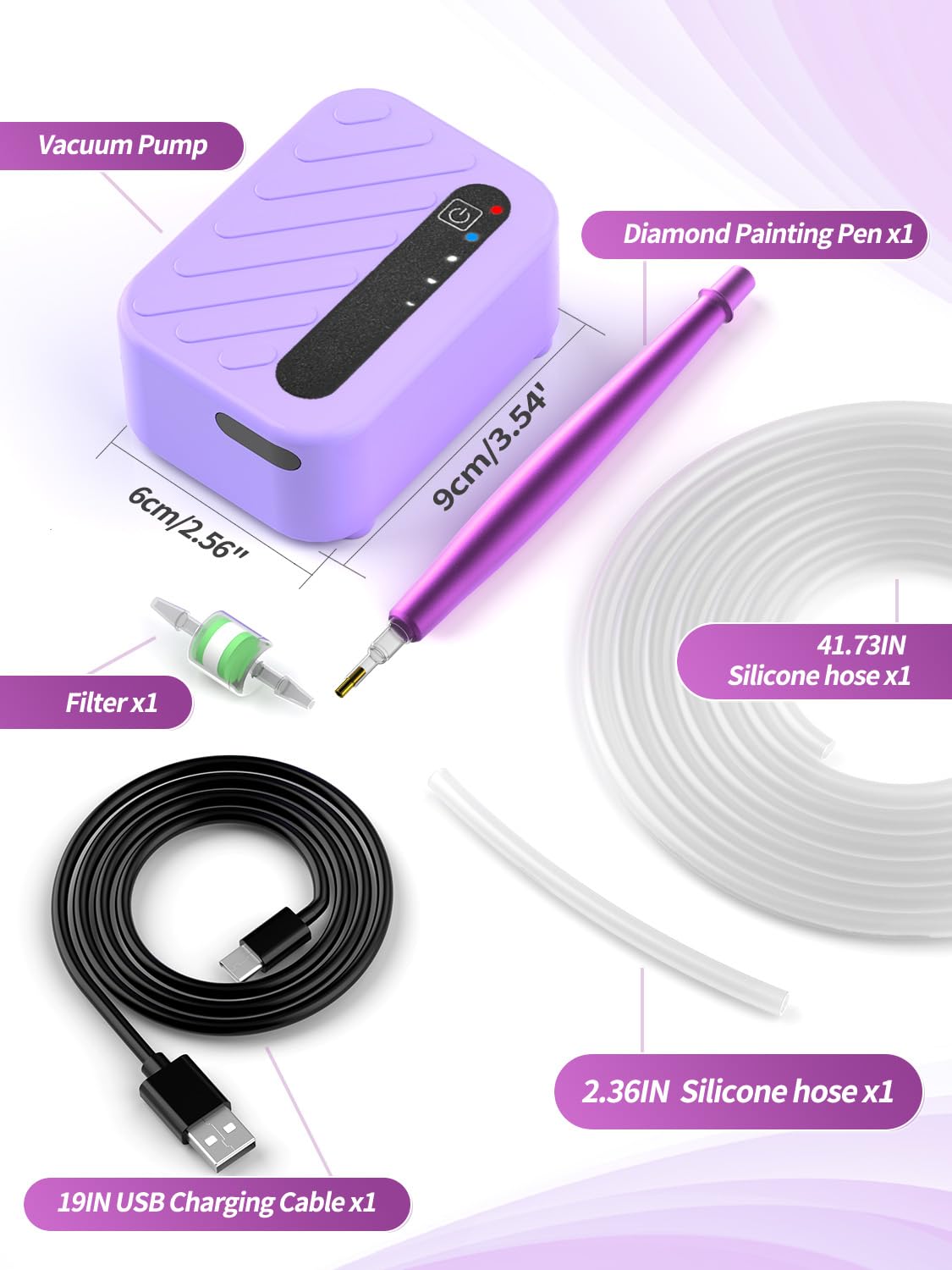 Stylo Diamond Painting Électrique Sans Fil - 3 Modes D'Aspiration Réglables, 4 Embouts, Rechargeable Pour Créations 5D Précises