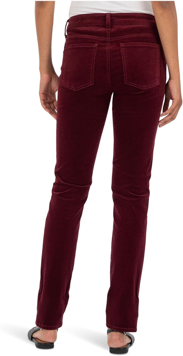KUT from the Kloth Catherine Corduroy Boyfriend 5 Pockets in Dark Cherry - Image 3