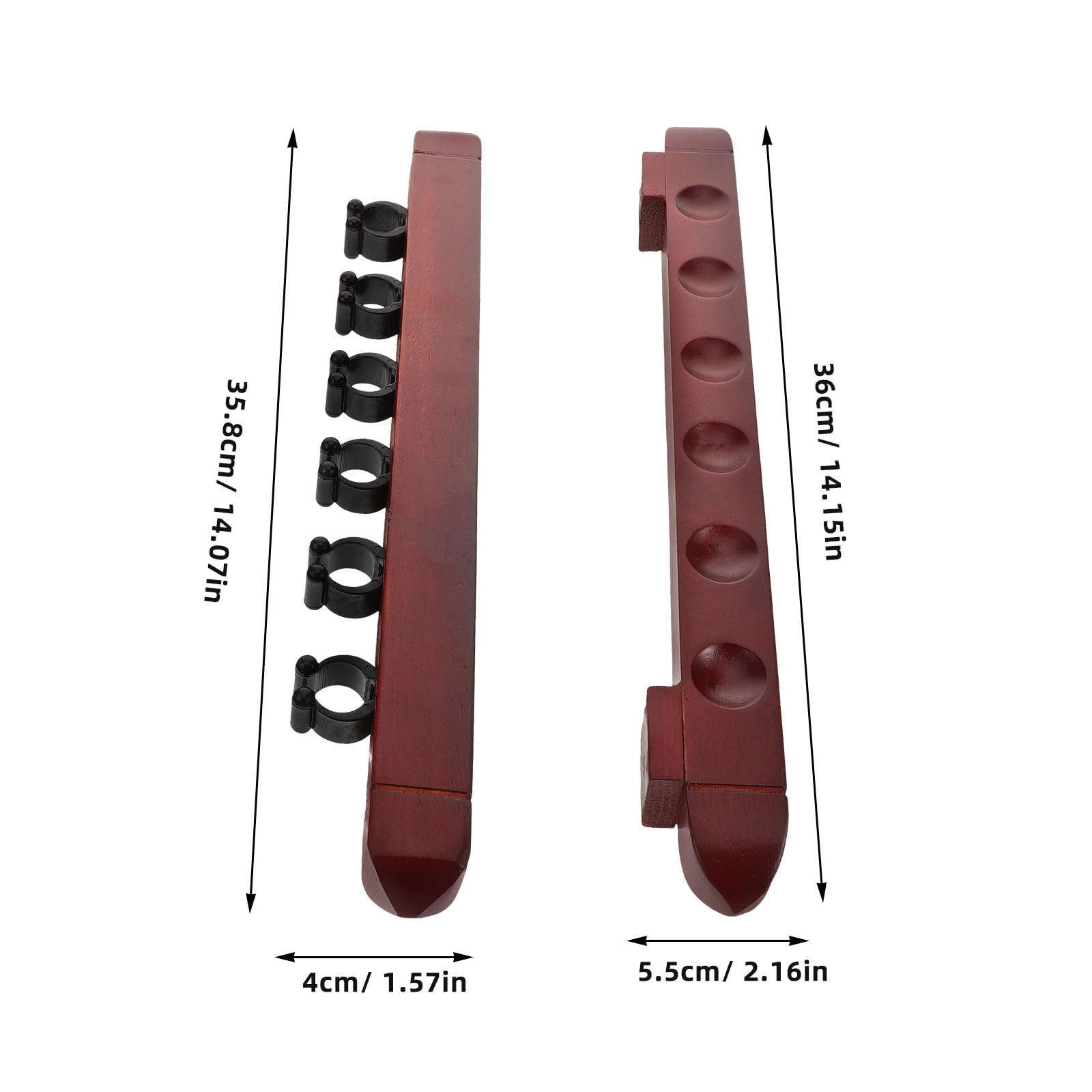 Support pour Queue de Billard en Bois Massif, 6 Emplacements, Lot de 2 Sets