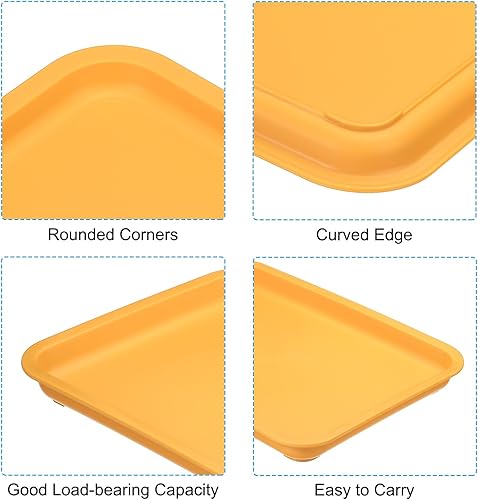 Miniatura 3 de PATIKIL Bandeja de comida rápida de 14 x 10, paquete de 2 bandejas rectangulares multiusos de plástico reutilizables para cafetería, restaurante,