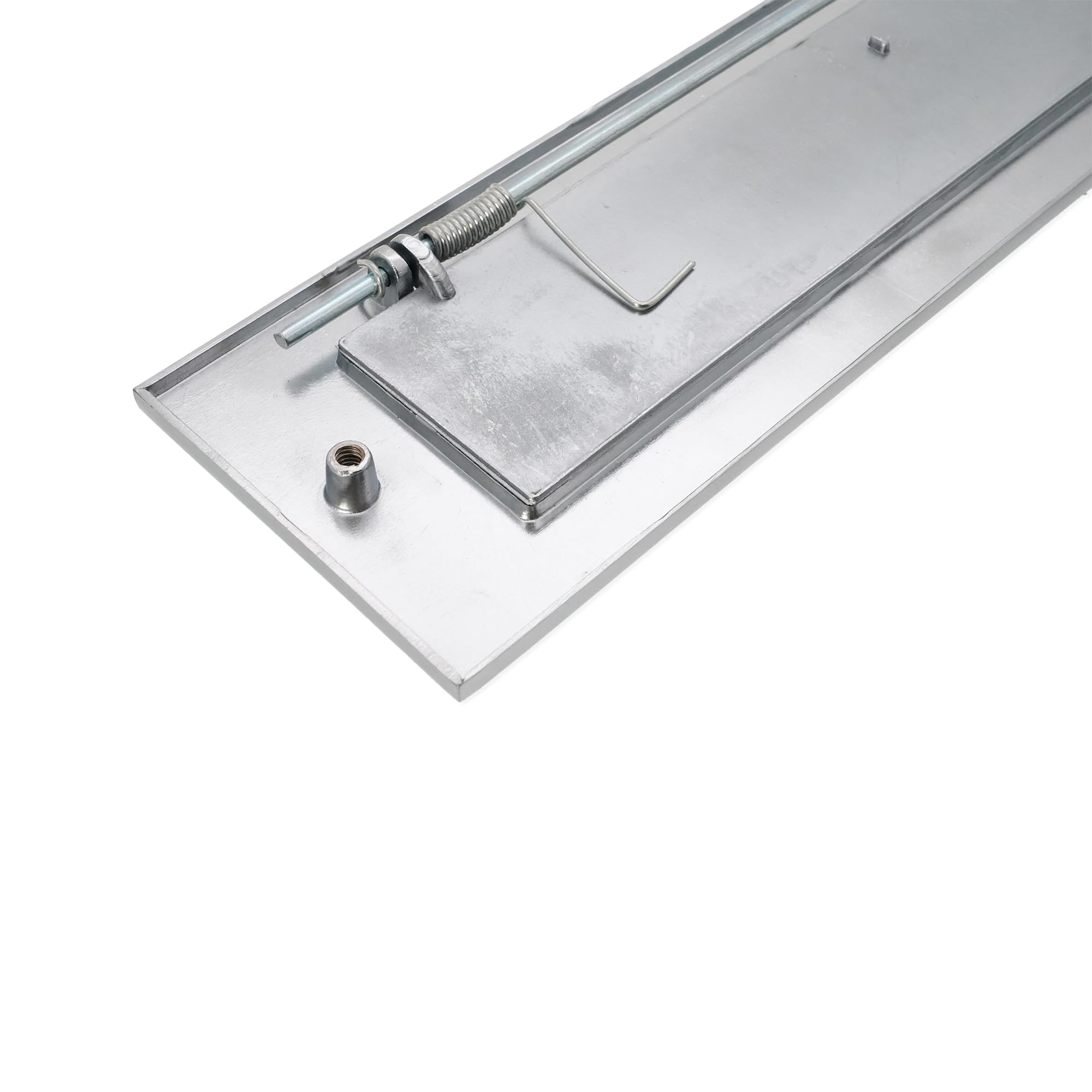 Heavy Sprung - Cassetta postale in ottone massiccio con finitura cromata satinata, 25,4 x 7,6 cm