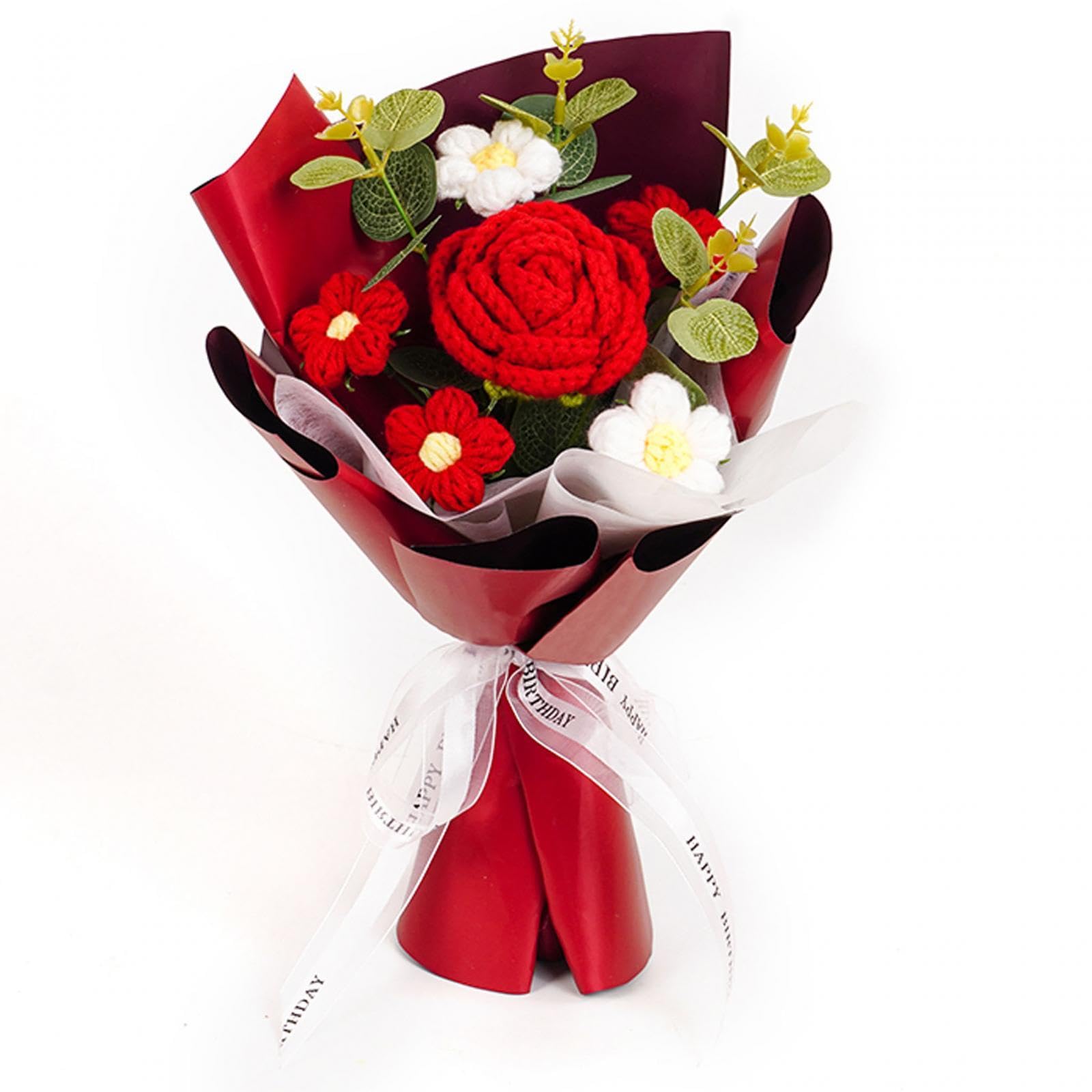 Amazon.com: JISADER Crochet Flower Bouquet Knitted Flower