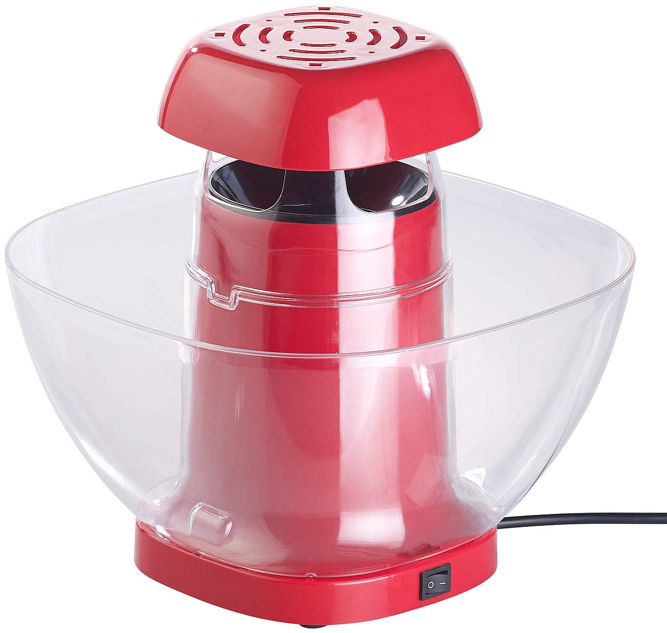 Rosenstein & Söhne máquina palomitas aire caliente: Máquina de palomitas de maíz de aire caliente, Feria, para hasta 80 g de maíz, Bandeja de recogida, 1.200 vatios (retro)