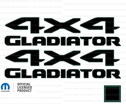 Miniatura 7 de Decal Mods Adhesivos gráficos de cabecera de gladiador 4x4 para Jeep WranglerGladiator JLJT (2019-2024), blanco con contorno negro FWBO (juego de 2)