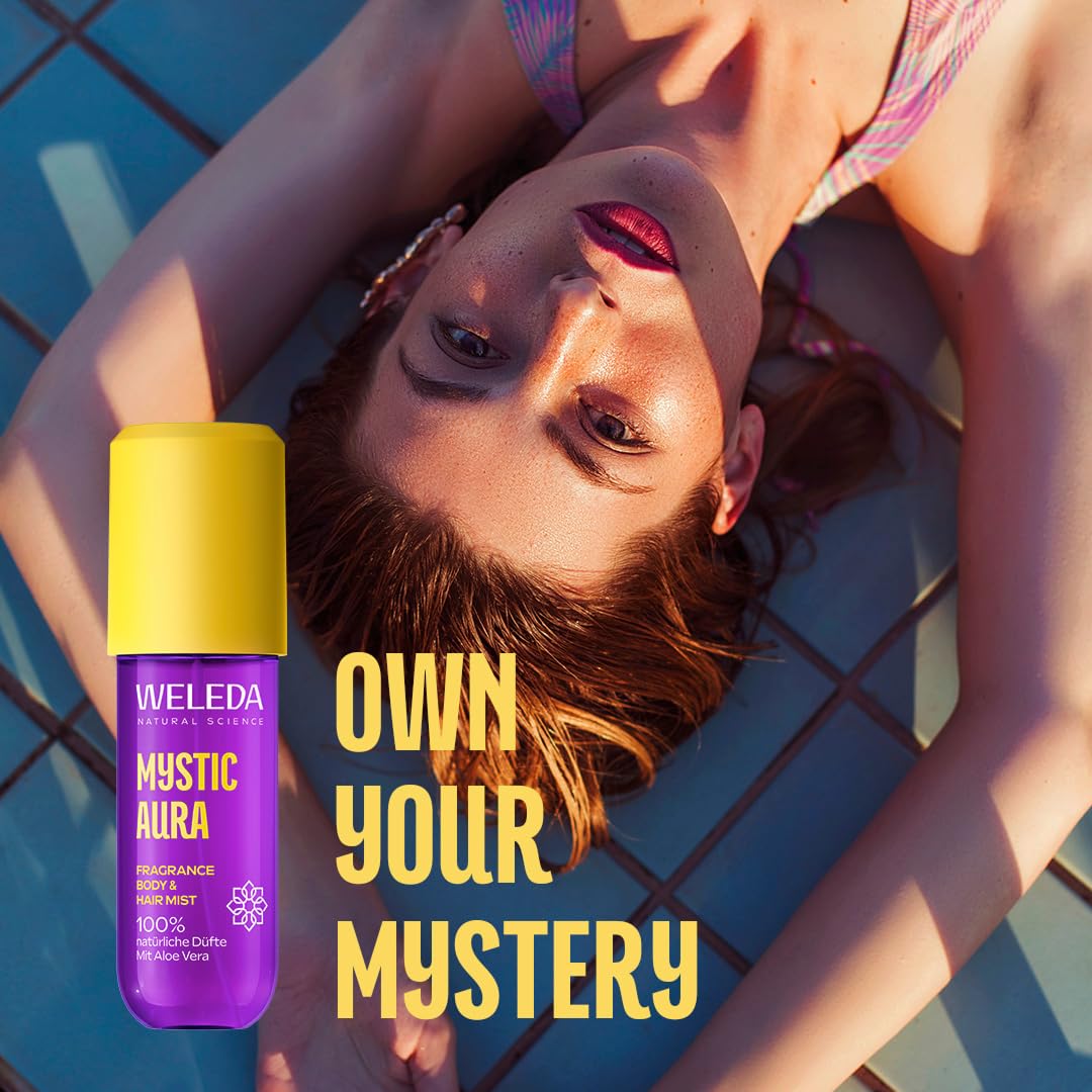 WELEDA Bio Fragrance Body & Hair Mist Mystic Aura - Naturkosmetik Bodyspray/Körperspray mi tOrange, Orchidee, Patchouli & Amber Duft erfrischt Haut & Haare (vegan, 95ml) - 2