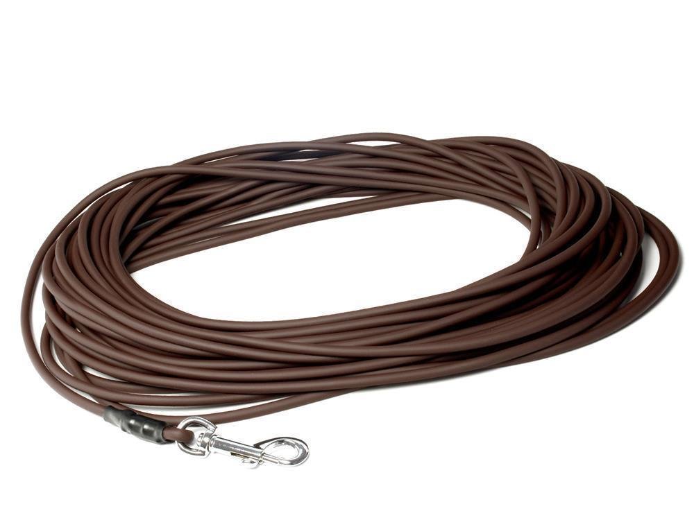 Mystique® Biothane Schleppleine rund 6mm Standard Karabiner braun 10m
