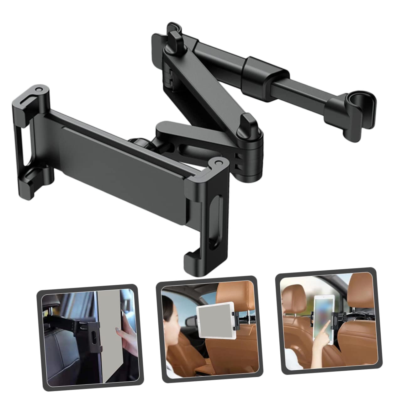 COHEALI Car Headrest Tablet Holder Tablet Mount for Backseat Easy to Install Compatible with Devices for Movies Games and Long Trips