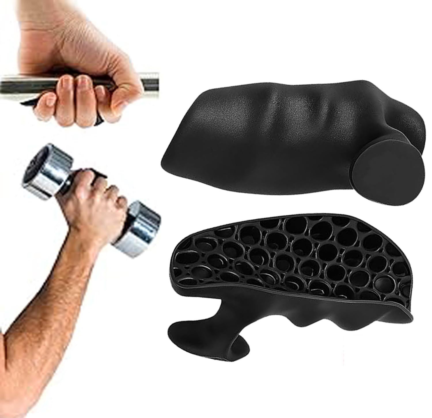 Weight Lifting Grip | Anti-Slip Silicone Gym Hand Grip for Weight Lifting, Dumbbell, Deadlift | Gym Accessories for Man and Women (Black)-image-35
