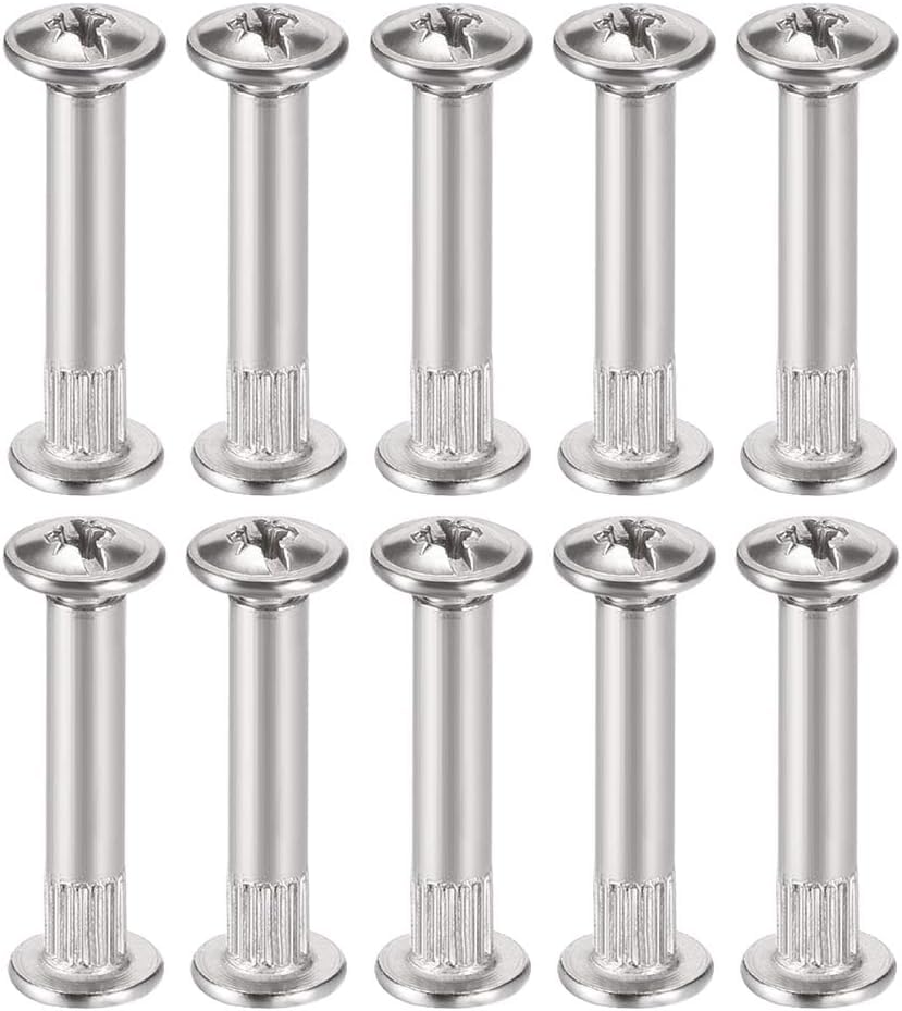 TA-VIGOR 10 Sets M4 Cupboard Joining Bolts, 5 x 25mm Furniture Cabinet Connecting Screws Bolts for Furniture Cupboard Cabinet Connector