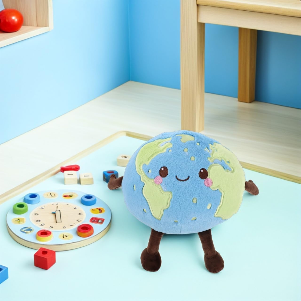 BESPORTBLE Peluche Terra Rotonda - Cuscino Pianeta Educativo in Peluche - Cuscino Bambola Astronomia Spazio per Decorazione Camera dei Bambini