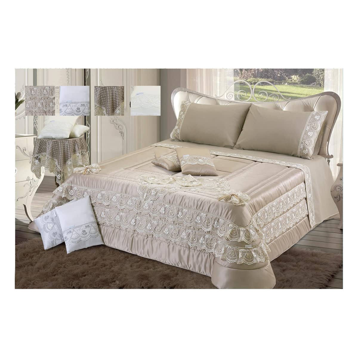 SaRani Trapuntino Elegante Matrimoniale Primaverile Leggero Renato Balestra Penelope (Sabbia)