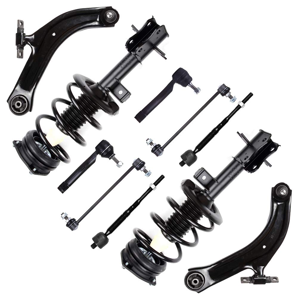 2018 Nissan Sentra SL 8pc Front Upper Lower Control Arms Inner Outer Tie Rods Suspension Kit - Detroit Axle 8CS48395