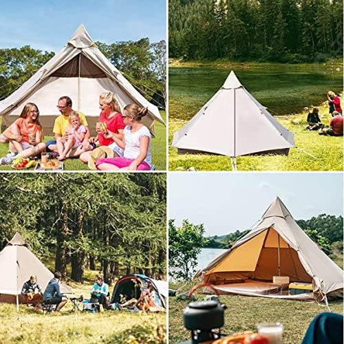 Baralir Outdoor Camping Tent Oxford Bell Tent Safari Tents Yurt Tent For Family With Cool Ventilation Mosquito Net Doors & Windows, Also Great For Winter With Zipper Full Closed #TOP3