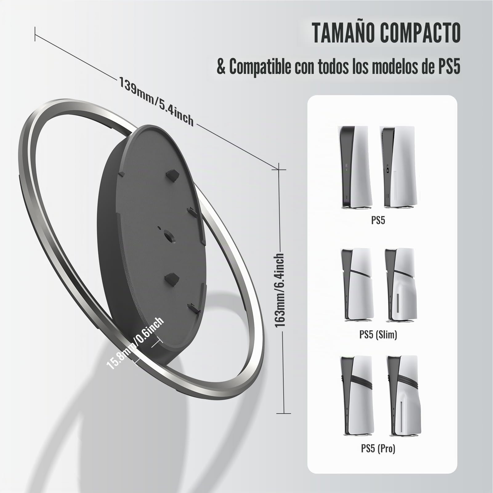 Soporte Vertical para PS5 Slim y PS5 Pro, Soporte para PS5 Slim/PS5 Pro Console Disc y Digital Edition