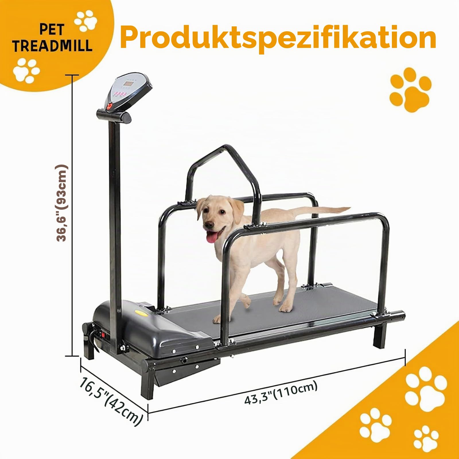 Laufband für Hunde, für kleine Hunde, multifunktionales Heimlaufband für Haustiere, 0,8–6 km/h einstellbar, Laufmaschine für Haustiere für drinnen und draußen, bis zu 80 kg,Pink