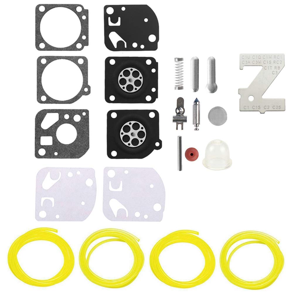 RB-29 Carburetor Rebuild Kit for Zama C1U Series Homelite Ryobi A03979 Carb Gasket Diaphragm String Trimmer Blower with ZT-1 Metering Gage 4 Size Fuel
