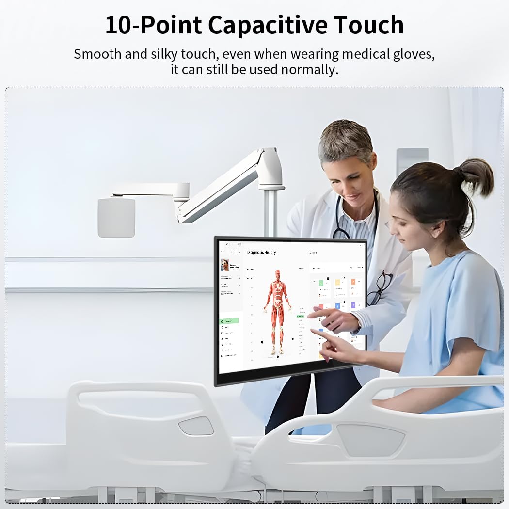 Ekran dotykowy 4K OLED o przekątnej 15,6", 100% DCI-P3, pojemnościowy 10-punktowy ekran dotykowy, USB-C/HDMI/MiniDP, aluminiowa obudowa frezowana CNC, VESA, wyświetlacz dla przemysłu i