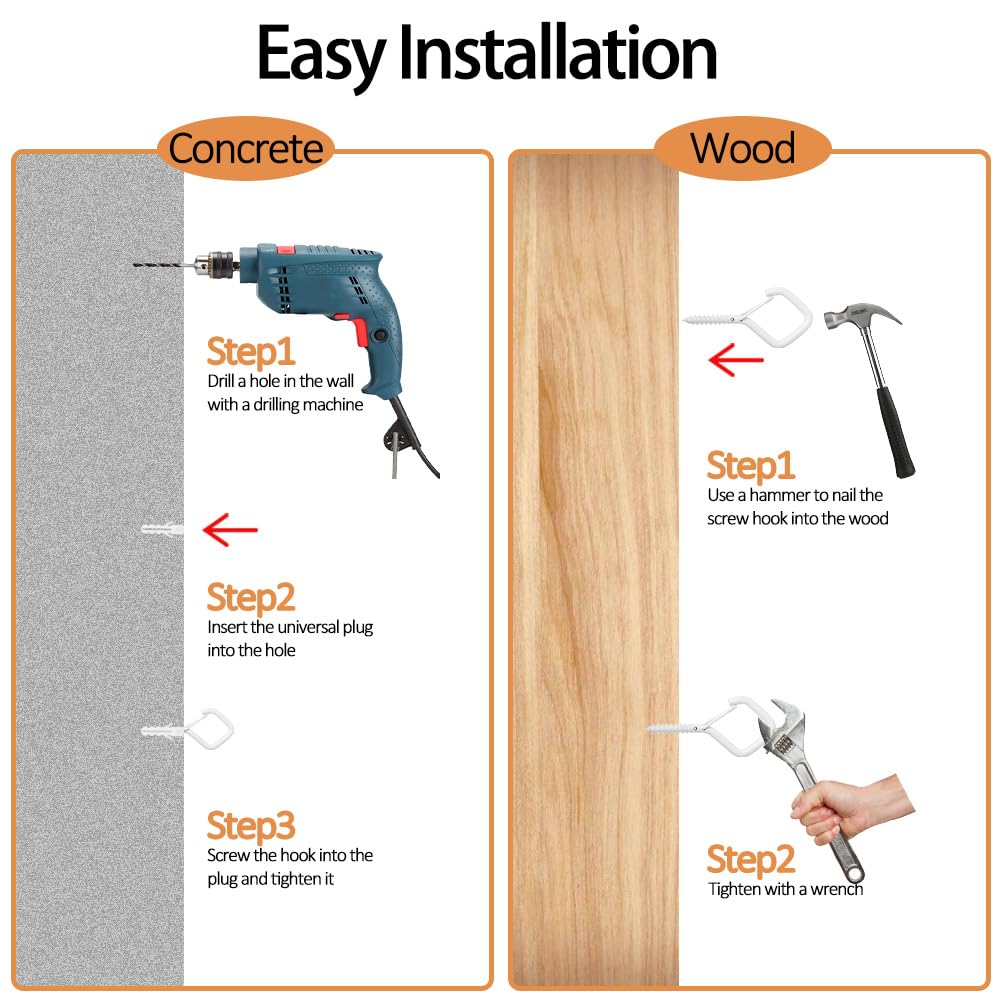 20 Ganci Da Soffitto Bianchi - 2.2x0.98 Pollici, Per Luci, Decorazioni, Fino A 40 Libbre - Foto 12