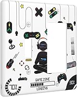 Vista 71 de Placa de pared doble basculante de mármol azul, cubierta decorativa de interruptor de luz de 2 cuadras, moderna acuarela degradada, arte de tinta