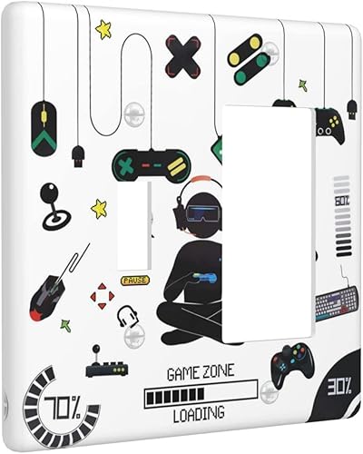 Miniatura 71 de Placa de pared doble basculante de mármol azul, cubierta decorativa de interruptor de luz de 2 cuadras, moderna acuarela degradada, arte de tinta