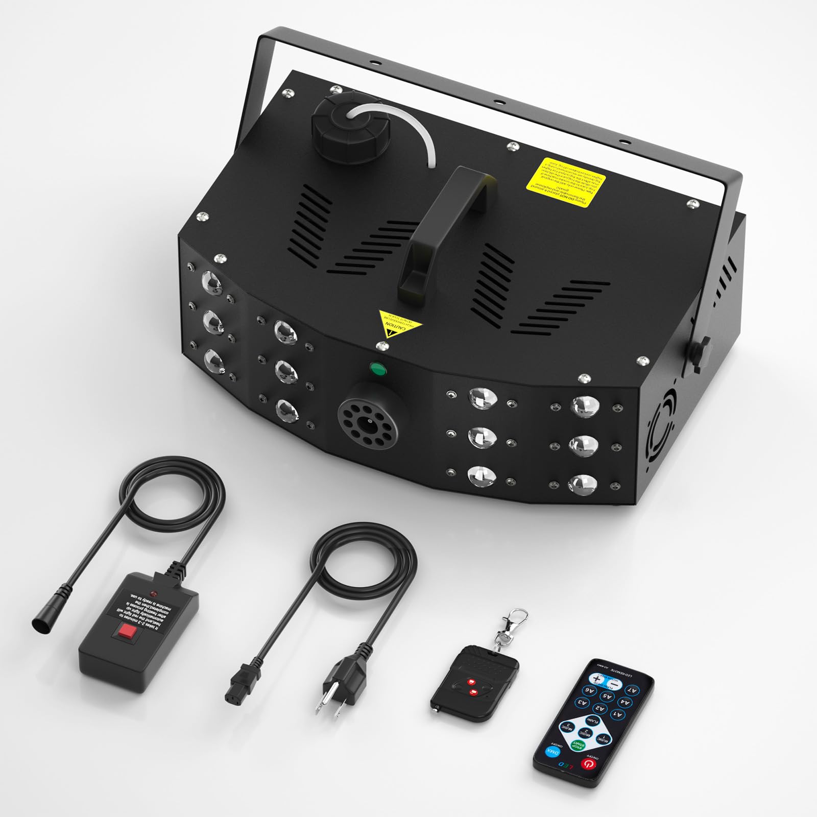 HAKUTA Machine à fumée avec télécommande, câble et manuel d'utilisation (français non garanti), idéale pour Halloween, Noël, mariage, fêtes