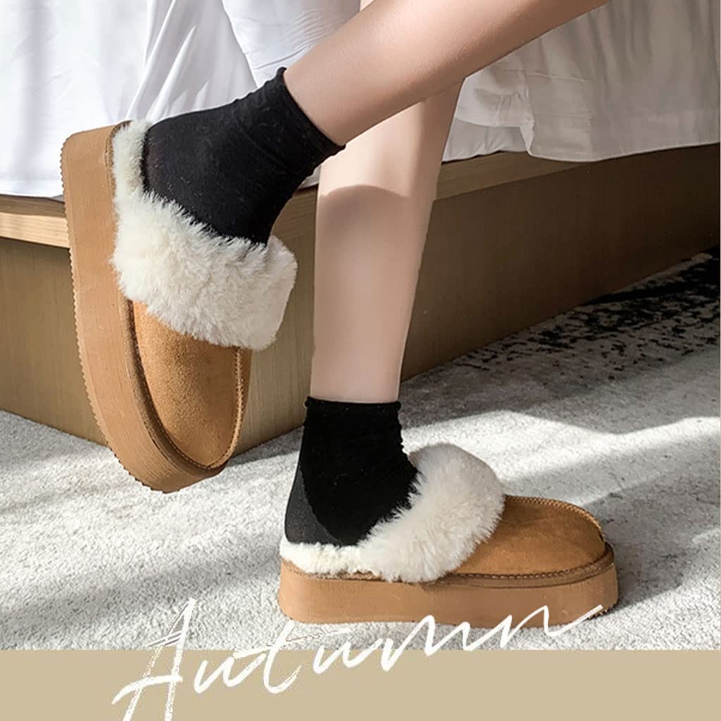 HSQMA Pantofole da Donna, Invernali Ciabatte Pelose Pantofole Pelliccia Comode Morbido Antiscivolo,Inverno Caldo Soffice Pelliccia Ciabatte da Casa Memory Foam Gomma Antiscivolo