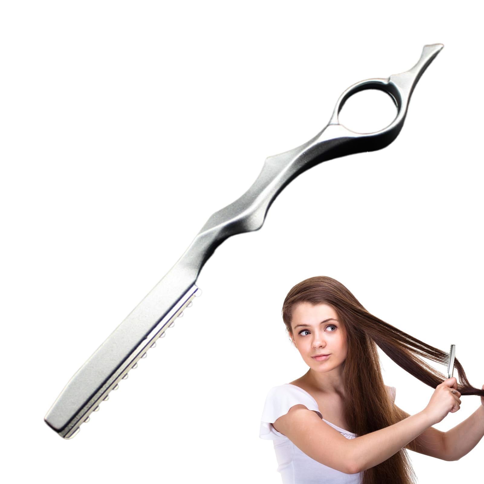 Rasoio per capelli, taglierino per capelli - Rasoio per capelli con manico in lega Taglierina in acciaio inossidabile,Strumento per tagliare i capelli, texturizzare i capelli, diradare i